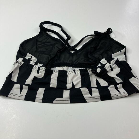 3/$30 PINK Victoria's Secret | Ultimate Unlined Sports Bra Crossed Black Logo XS - Picture 5 of 5